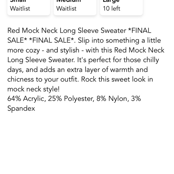 Women's Vibrant Red Sweater - Picture 3 of 7